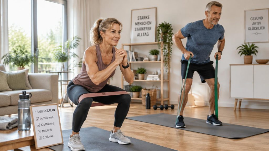 Krafttraining ab 40 mit Widerstandsbändern für Kraft und Beweglichkeit